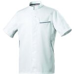 Veste de cuisine cologique manches courtes robur dunes blanc / bleu 3xl