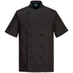 Veste cuisine kent manches courtes - taille xxs - noir portwest Veste cuisine kent manches courtes - taille xxs - noir portwest