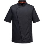 Veste de cuisine maille pro manches courtes - taille xxxl - noir portwest