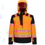 Veste imperm�able � capuche haute visibilit� pw3 (3l) - taille m - orange / noir portwest
