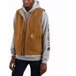 Carhartt ? gilet sans manches homme col montant ? 100% coton duck lav� ? doublure sherpa l�g�re ? taille ...