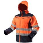 Veste de travail  capuche softshell haute visibilit, orange, taille l