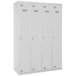 Vestiaire m�tallique 1 porte, 4 modules, 1800x1600x500 mm, serrure � cl� et a�rations, gris simonlocker ...