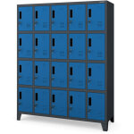 Vestiaire m�tallique robert 1360 x 1720 x 450 mm, anthracite et bleu