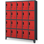Vestiaire m�tallique robert 1360 x 1720 x 450 mm, anthracite et rouge