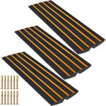 Vevor lot de 3 rampes deallee a 1 canal capacite de 999. 9 kg pont en caoutchouc 6, 6 cm pour allee station ...