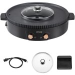 Vevor appareil a fondue chinoise avec gril 2 - en - 1, hot pot electrique 1800 w, fondue electrique avec ...
