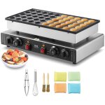 Appareil a pancake 50pcs 43 mm, crepiere commerciale 1700 w, appareil a poffertjes dorayaki en acier ...