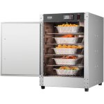 Vevor armoire chauffante a 5 niveaux, etuve traiteur avec bac a eau, chauffe assiettes en acier inoxydable, ...