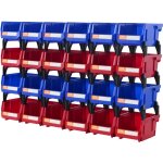 Vevor bac a bec plastique 24 boites rangement empilables atelier 137x105x78 mm bleu / rouge combinaison ... Vevor bac a bec plastique 24 boites rangement empilables atelier 137x105x78 mm bleu / rouge combinaison ...