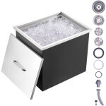 Vevor bac a glace encastrable 77, 9 l 532x430x458 mm boite isotherme pour glace avec couvercle en inox ...