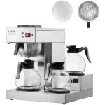 Vevor cafetiere filtre commerciale 12 tasses, machine a cafe filtre electrique en acier inoxydable, avec ...