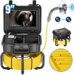 Vevor camera inspection canalisation 50 m endoscope drain auto - nivellement avec ecran 9'' 1080p, zoom ...