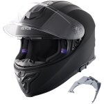 Vevor casque de moto integral, casque smart street abs et haute densite, avec emplacement bluetooth et ...