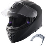Vevor casque de moto integral, casque smart street abs et haute densite, avec emplacement bluetooth et ...