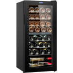 Cave a vin 32 bouteilles, refrigerateur a vin a double zone et a double temperature, frigo vin avec commande ...