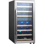 Cave a vin 33 bouteilles, refrigerateur a vin a double zone et a double temperature, frigo avec refroidissemen ...