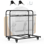 Vevor chariot de chaise pliante, capacite de charge 181 kg, support robuste pour 5 tables 14 chaises, ...