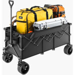 Vevor chariot de jardin pliable, 300 l, chariot de transport utilitaire robuste, grande capacite de charge ...