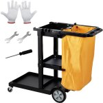 Mophorn - chariot de nettoyage , chariot de conciergerie commercial a 3 etageres, chariot de menage en ...