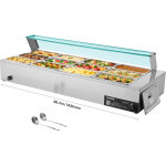 Vevor chauffe - plat buffet a 12 bacs de 4, 7 l, bain - marie electrique 1700 w, buffet chauffant en ...