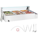 Vevor chauffe - plat buffet a 9 bacs de 4, 7 l, bain - marie electrique 1500 w, buffet chauffant en inox, ...