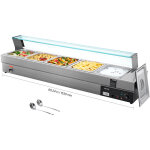 Vevor chauffe - plats professionnel , table a vapeur electrique 5 plaques avec couvercle en verre, 1 ...