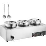 Chauffe soupe 3 x 7 l, station de soupe electrique 1200 w, chauffe - plat commercial avec marmites en ...