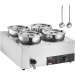 Chauffe soupe 4 x 7 l, station de soupe electrique 1500 w, chauffe - plat commercial avec marmites en ...