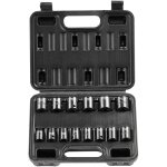 Coffret douilles a chocs 3 / 8 pouce metrique 7 - 20 mm, kit pour cle a cliquet 14pcs, en acier allie ... Coffret douilles a chocs 3 / 8 pouce metrique 7 - 20 mm, kit pour cle a cliquet 14pcs, en acier allie ...