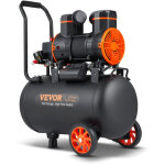 Vevor compresseur a air silencieux 35 l reservoir compresseur deair sans huile 1800 w 2, 5 cv 8, 7 m3 ...