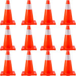 Vevor cone signalisation reflechissant 12 pieces 45, 7 cm de haut, plot de chantier avec base en pvc, ...