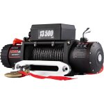 Corde de treuil electrique de recuperation du treuil 6120kg 12v avec telecommande pour vtt utv (synthetique ...