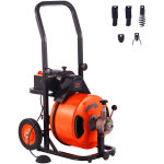 Vevor deboucheur electrique de canalisation 15 m x 12, 7 mm machine de nettoyage tuyaux alimentation ...