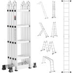 Vevor echelle pliante polyvalente 7 en 1 escabeau telescopique reglable avec barre equilibre, hauteur ... Vevor echelle pliante polyvalente 7 en 1 escabeau telescopique reglable avec barre equilibre, hauteur ...