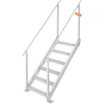 Vevor echelle de quai de bateau ponton hauteur reglable 109 - 130 cm 6 marches en alliage aluminium grande ...
