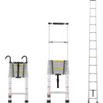 Vevor echelle telescopique aluminium, 5 m, escabeau extensible capacite 190 kg, pieds antiderapants, ... Vevor echelle telescopique aluminium, 5 m, escabeau extensible capacite 190 kg, pieds antiderapants, ...
