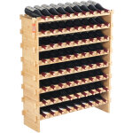 Vevor etagere a vin modulaire pour 72 bouteilles, solution de stockage de pinot, support en bois de bambou ...