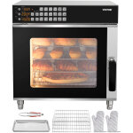 Vevor four a convection commercial, four de comptoir en acier inoxydable, 58 l, four grille - pain a ...