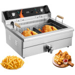 Vevor - friteuse commerciale 2250 w, friteuses a bain dehuile electrique avec panier, en acier inoxydable, ...