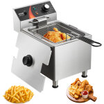 Vevor friteuse commerciale 3100 w, friteuses a bain dehuile electrique avec panier et pieds reglables ...