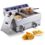 Vevor - friteuse electrique commerciale 2 cuves de 12 l 6000 w friteuse a huile en inox avec 2 paniers ... Vevor - friteuse electrique commerciale 2 cuves de 12 l 6000 w friteuse a huile en inox avec 2 paniers ...