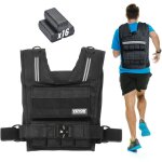 Vevor gilet leste reglable 15, 85 kg, veste de poids avec 16 blocs de fer, epauliere et bande reflechissante ...