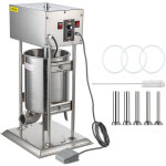 Vevor husuper poussoir a saucisses 12l machine a saucisse electrique en acier inoxydable verticale remplissage ...