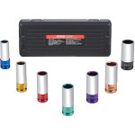 Vevor jeu de douilles a chocs profondes pour ecrous de roue 7pcs, coffret de douilles pour ecrou a entrainemen ...