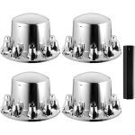 Vevor kit cache moyeu arriere 4pcs, capuchon de moyeu dome pour semi - remorque, cache ecrous de roue ...