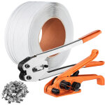 Vevor kit cerclage avec outil tendeur de cerclage, scellement de cerclage, bande pp 1000m longueur, 1000 ...