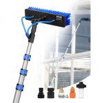 Vevor kit perche telescopique nettoyage panneaux solaires extensible a 3, 6 m, avec tete de brosse rotative ...