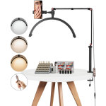 Vevor lampe d?estheticienne demi - lune de table, lampe led arc pour manucure extension de cils 20 w, ...