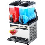 Vevor machine a granite avec reservoirs 2x15 l, machine a boissons glacees en acier inoxydable, distributeur ...